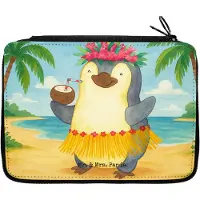 Mr. & Mrs. Panda Schreibmappe Pinguin Kokosnuss Design - Weiß - Geschenk, Etui, Bleistiftetui, Pinguine, Federmäppchen, Mäppchen, Urlaub, Federmappe, Hawaii, Aloha