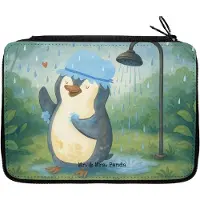 Mr. & Mrs. Panda Federmäppchen Pinguin Duschen Design - Weiß - Geschenk, Federtasche, Baden, Bleistiftetui, Motivation, Stiftetasche, Pinguine, Duschkonzert, Mäppchen