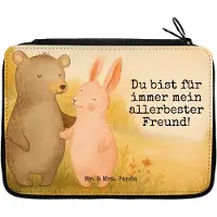 Mr. & Mrs. Panda Federmäppchen Bär und Hase Umarmen Design - Weiß - Geschenk, Federtasche, Bleistiftetui, BFF, Schulmäppchen, Etui, Freunde, für Immer, Mäppchen, Freundin