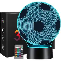 Welikera 3D Nachtlicht,Fussball Geschenke Jungen Kinder Mädchen 16 Farben Ändern,Geschenke für Sport Fußballfans