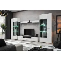 EURO-MEBLE Wohnwand SOLIDO TWIN , Doppelwandschrank / Wohnzimmerset , (WEISS)