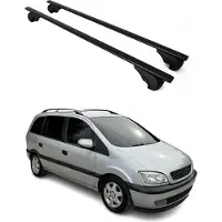 Omtec Dachträger Grundtäger für Opel Zafira A 1999-2005 75kg Metall Schwarz 2 tlg