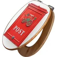 Banjado Design WC Sitz Bambus Absenkautomatik -Postkasten Nostalgie - Toilettendeckel mit Absenkautomatik Holz/hochwertiger Bambus Klodeckel/WC-Sitz für alle gängigen Toiletten [TDB2 10485]