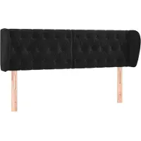 Syfax Kopfteil mit Ohren Schwarz 163x23x78/88 cm Samt