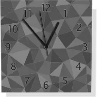 Wallario Design Wanduhr Geometrisches Schattenmuster aus Aluverbund, Größe 30 x 30 cm
