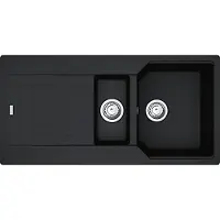 Franke Spüle URBAN UBG 651 in ONYX inkl. Abtropfbecken / Ausschnittmaß 980 x 480 mm / Granitspüle