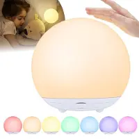 Dopwii Wiederaufladbare LED Nachtlampe – Touch, Timer, 7 Farben, Dimmbare Baby- & Kinderlampe mit Silikondeckel
