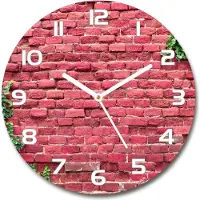 Tulup Wanduhr aus Glas 30fi Glasbild Glasuhr Gehärtetes Glas - weisse-zeiger - Brick wall