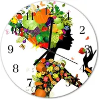 Tulup Glasuhr Wanduhr Küchenuhr Echt-Glas 30fi cm Kunst mehrfarbig