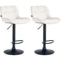 CLP 2er Set Barhocker Vonore Samt schwarz creme
