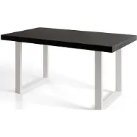 Alpi Möbel Alpi Moebel, Rechteckiger Esstisch Loft-U, Industrieller Modern Tisch 140x80x77 cm, Schwarz mit Metallbeinen in Weiß