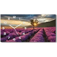 Tulup Wanduhr aus Glas – 60x30 cm - Glasbild - Glasuhr - Gehärtetes Glas - weisse-zeiger - Mojito