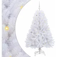 Syfax Künstlicher klappbarer Weihnachtsbaum Weiß 150 cm PVC und Stahl