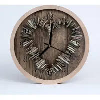 Tulup Holzuhr 20fi cm wanduhr - Round loft Herz