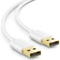 DeleyCON 5m USB 2.0 A-Stecker auf A-Stecker Kabel - High Speed Datenkabel - Schnelle und Sichere Datenübertragung, Passgenaue Stabile USB-Kontakte, Abwärtskompatibel, Weiß