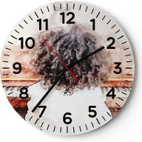 ARTTOR Wanduhr - Rund - Glasuhr - Kind Klavier Aquarell - 40x40cm - Schleichendes Uhrwerk - Lautlos - zum Aufhängen bereit - Dekoration Modern - Wanddekoration aus Glas - C4AR40x40-4702