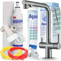 ARI Venom 2 3-Wege Küchenarmatur Graphit Ausziehbar mit 3M AP2-C405-SG Trinkwasserfilter Untertisch Wasserfilter