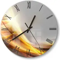 DEQORI Glasuhr Ø30 cm Römisch 'Glänzende Lichtreflexe' Wanduhr Glas Uhr Design leise