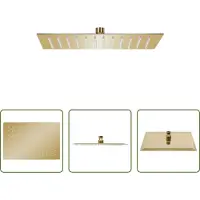 The Living Store Regenbrause Edelstahl 30x20 cm Rechteckig Golden