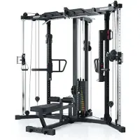 ATLETICA Xtria | Kabelzugstation | 226 cm Höhe | Cross-Over-Kabelzug mit Lat- und Ruderzug | 125kg Gewichtsblock | abnehmbare Hantelbank