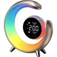 Novzep RGB Nachtlicht Touch, Weißes Rauschen Wecker, Doppelalarm, USB Ladestation Nachttischlampen, Farbwechsel Tischlampe,Atmosphärenlicht