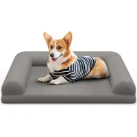Goplus Hundebett, Hundesofa mit Orthopädischer Hundematratze, seitlichen Rändern, waschbares Katzenbett, Haustiersofa für Katzen & Hunde