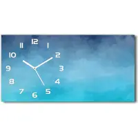 Tulup Wanduhr aus Glas – 60x30 cm - Glasbild - Glasuhr - Gehärtetes Glas - weisse-zeiger - Rauch
