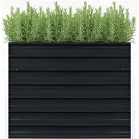 Markenlos Hochbeet Pflanzgefäß Anthrazit - Stahlregal für Pflanzen und Blumen