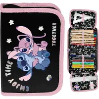 Paso Schulmäppchen mit Inhalt Stitch für Mädchen aufklappbar