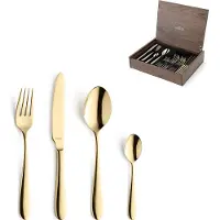 Amefa Oxford 1860ZUMDF3C40 Gold, 24-teiliges Besteckset in einer Holzbox