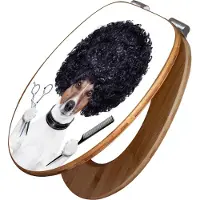 Banjado Design WC Sitz Bambus Absenkautomatik -Friseur Jack Russel - Toilettendeckel mit Absenkautomatik Holz/hochwertiger Bambus Klodeckel/WC-Sitz für alle gängigen Toiletten [TDB2 10651]
