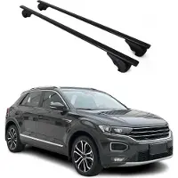 Omtec Dachträger Grundtäger für VW T-Roc 2017-2025 75kg Metall Schwarz 2 tlg
