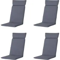 Madison - Gartenstuhlkissen High Back Manchester jeansgrau - Ca. 120x50 cm - 4er-Set