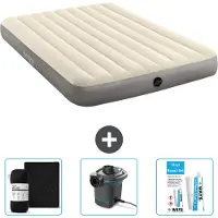 Intex Luftbett – 2 Personen – 152 x 203 x 25 cm – Beige – im Lieferumfang enthalten Spannbettuch - Pumpe en Reperaturset