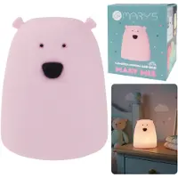 Sarcia.eu Mary's Silikon-LED-Nachtlicht Bär, batteriebetriebene Lampe fürs Kinderzimmer, Warmweiß & RGB