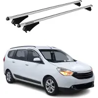 Menabo Dachträger Grundtäger für Dacia Lodgy 2012-2022 75kg Alu Silber 2 tlg