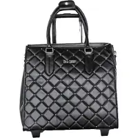 Olivia Lauren Aktentasche Damen Trolley Laptoptrolley Karo Schwarz Leicht Bowatex