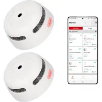 X-Sense XS01-WX Intelligenter Rauchmelder mit Wifi - 2 Rauchdetektoren - 10-Jahres-Batterie - Kompakt - Feueralarm - Rauchdetektor