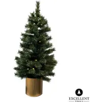 Excellent Trees Husby Weihnachtsbaum 90 cm - Topf - 80 batteriebetriebene LEDs