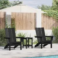 vidaXL Faltbare Adirondack-Stühle 2 Stück Schwarz 74,5 x 80,5 x 90 cm HDPE, Gartenstühle DesignMöbel Neu