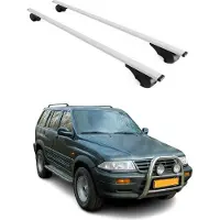 Omtec Dachträger Gepäckträger für Ssangyong Musso 1993-2006 Grundträger Metall Grau 2x