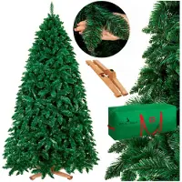 Springos Royal Trees Weihnachtsbaum künstlich 240 cm Waldkiefer dicht mit 1084 Spitzen | Deluxe Tannenbaum wie echt inkl. Holzständer & Aufbewahrungstasche