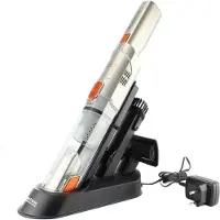 TurboTronic Handstaubsauger - TT-LUX-500 - 90W Akku Handsauger beutellos, 2 Saugstufen, kabellos, mit Dockingstation & HEPA-Filter silberfarben