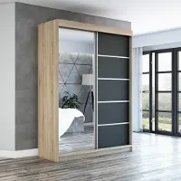 Mebloland Schwebetürenschrank, 2-türig Schrank 160 cm mit Spiegel GAP