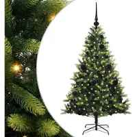 Syfax Künstlicher geflammter Weihnachtsbaum 150 LEDs Grün 120 cm