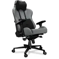 Yumisu Gaming Stuhl Bürostuhl 2050 Höhenverstellbar bis 150kg Belastbar Rückenlehne und Sitz aus Kaltschaum CLOUD GRAU/SCHWARZ Stoff
