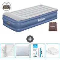 Bestway Luftmatratze - 1 Person - 97 x 191 x 46 cm - Grau/Blau - Inklusive Zubehör