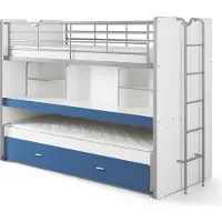 58 aufm Kessel Hochbett Kalinda 222x102x161 Holzwerkstoff+Metall Weiß/Blau