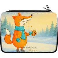 Mr. & Mrs. Panda Stifteetui Fuchs Keks Design - Weiß - Geschenk, Weihnachtlich, Etui, Federmäppchen, Federmappe, Bleistiftetui, Plätzchen, Winter, Mäppchen, Frieren