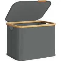 Songmics Wäschekorb mit Deckel 40 Liter aus Oxford-Gewebe schiefergrau LCB516GN01